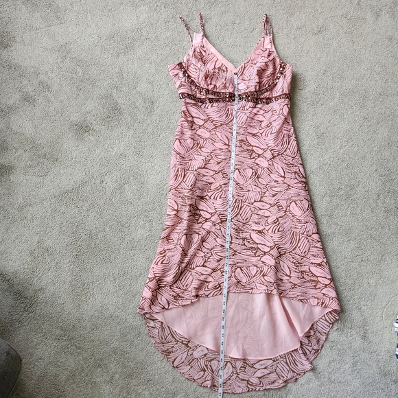 Vintage Y2K BabyDoll Stone Sequin Beaded Empire Waist Fairy Whimsical Midi Dres - Picture 9 of 11